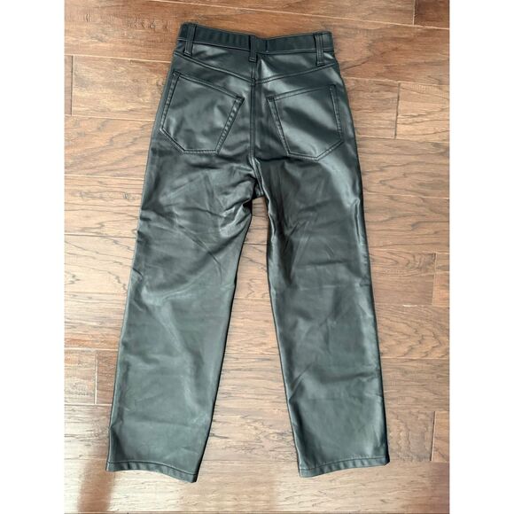NEW Abercrombie & Fitch High Rise 90s Relaxed Vegan Leather Pant 27 - Picture 4 of 8